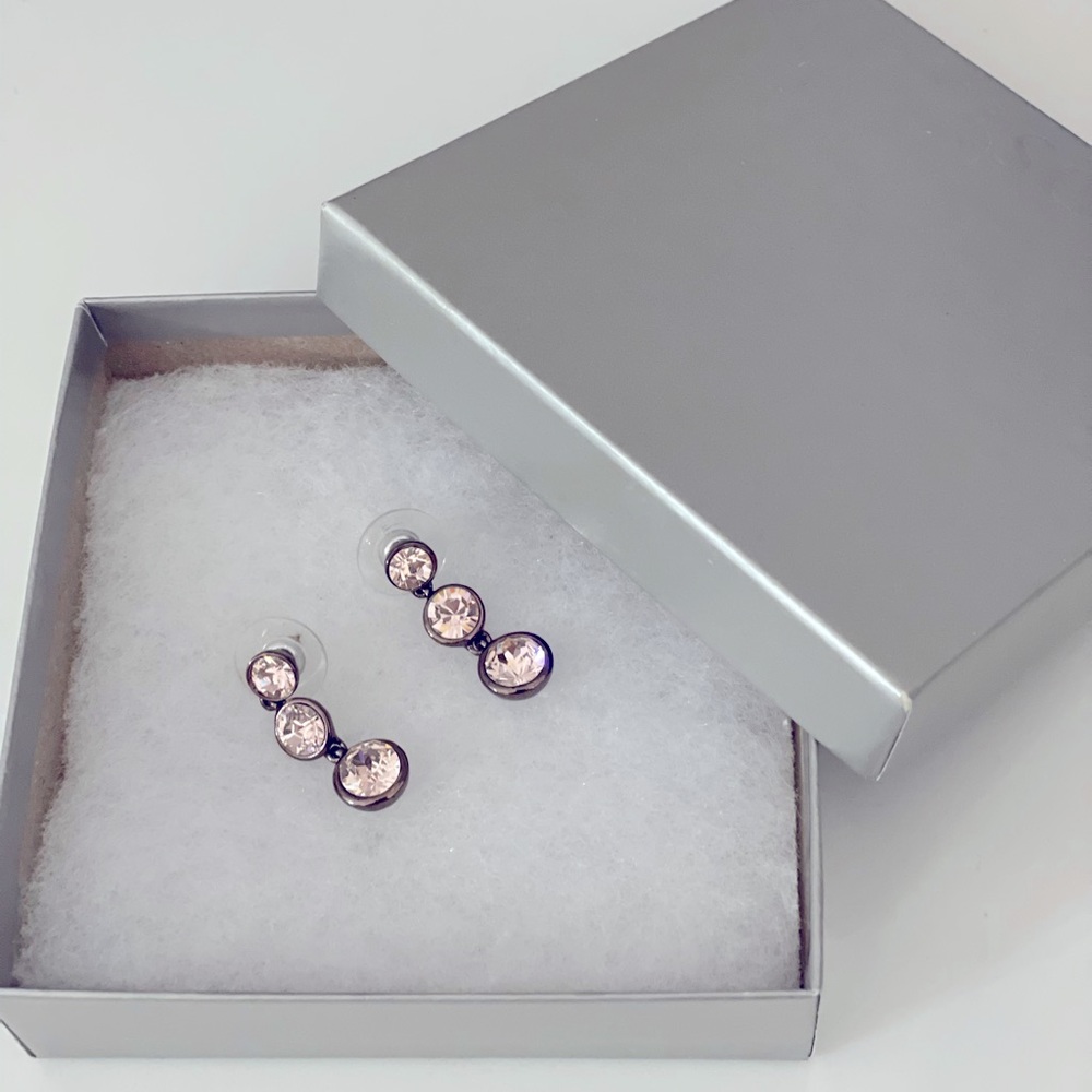 Pink sapphire tier drop earrings